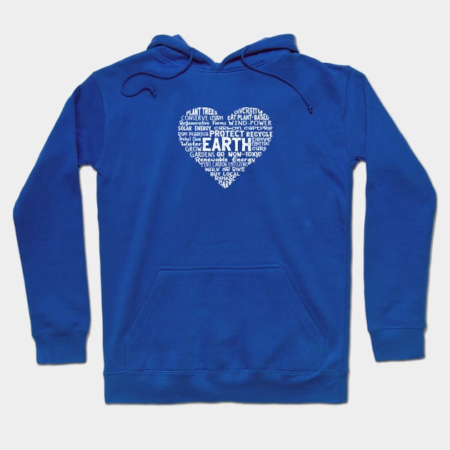 Heart Earth Word Cloud Hoodie by Jitterfly